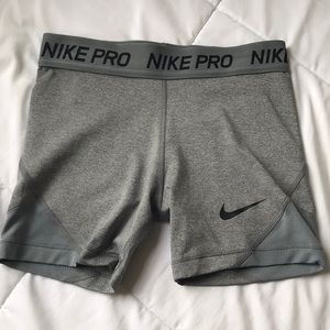 Nike pro grey spandex shorts